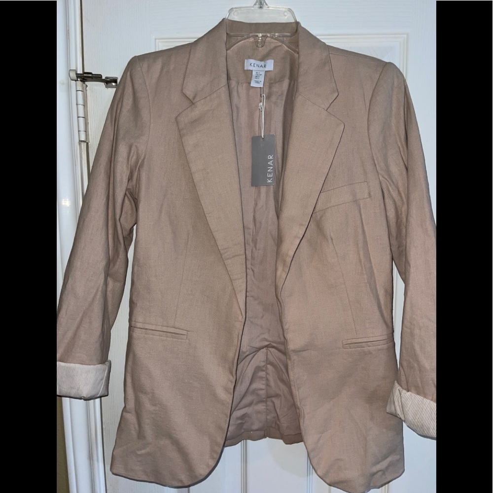 NWT Kenar blush linen blazer, small